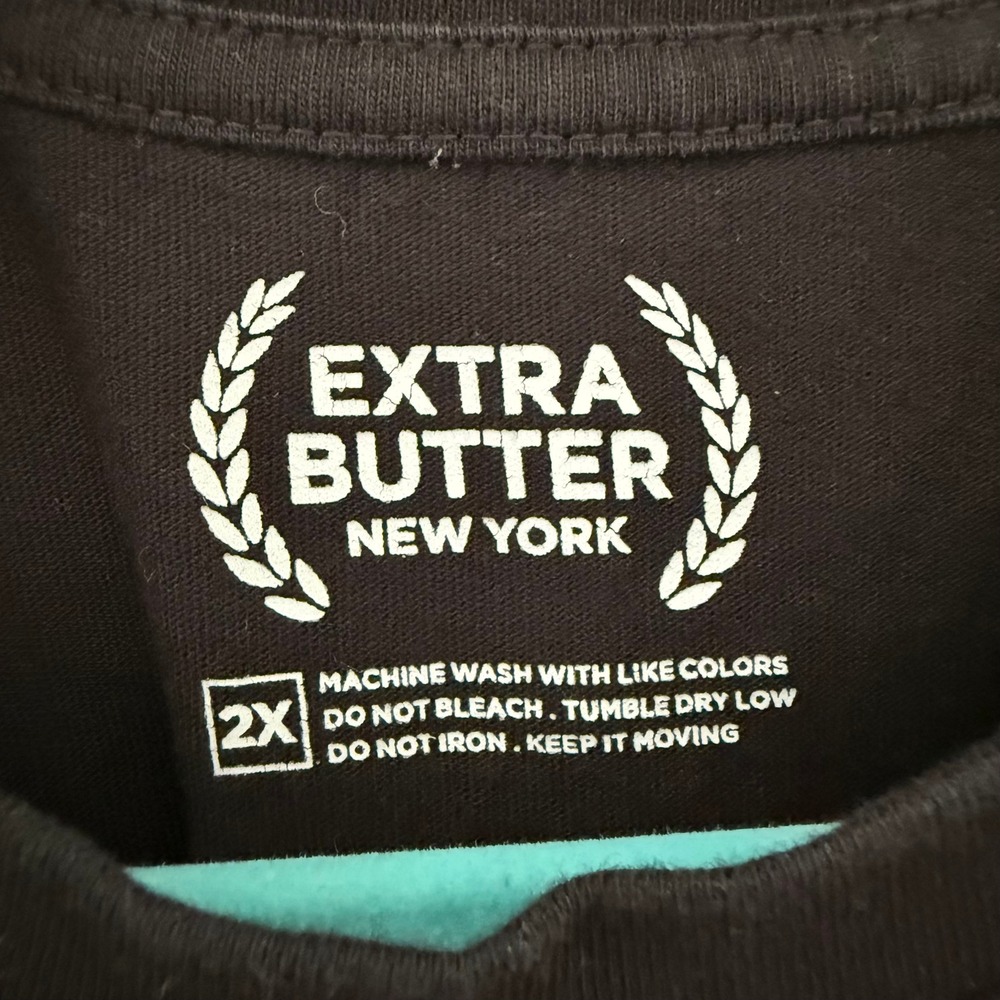 Extra Butter New York Graffiti Graphic T-Shirt Black Orange Mens 2X XXL - Picture 3 of 5
